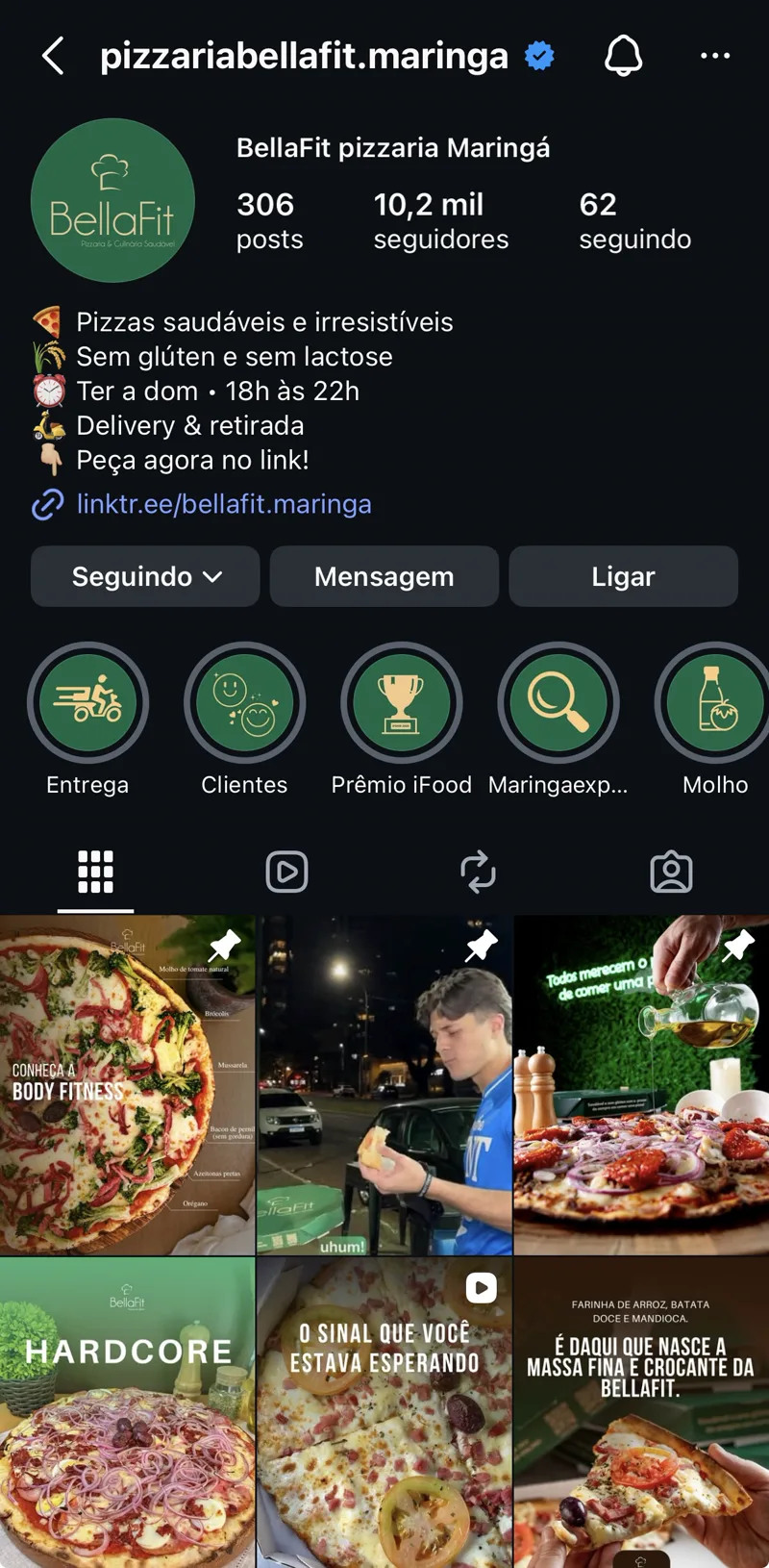 Perfil de Bella Fit no Instagram